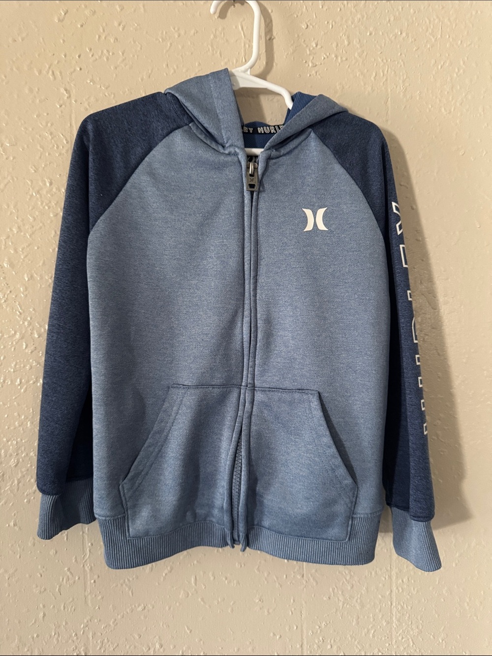 Hurley Two-Tone Blue Full-Zip Hooded Sweatshirt size 4-5